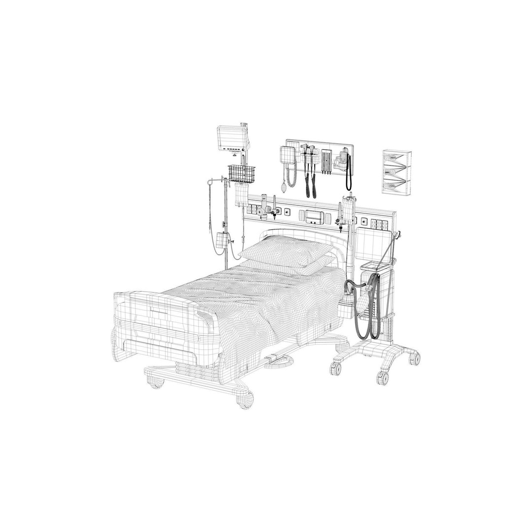 ICU Equipment 3D Model – Low Poly Medical Asset, FBX, OBJ - View 18