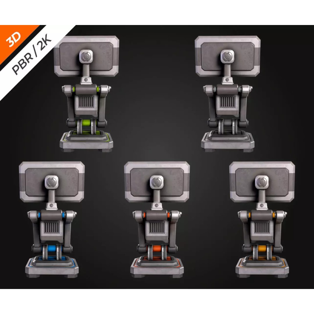 Sci-Fi PC Monitor 3D Model – Low Poly PBR Asset for Games - View 9