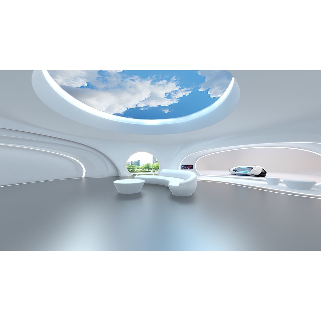 Futuristic Exhibition Hall 3D Model – Low Poly Architectural Asset, FBX, OBJ - View 11