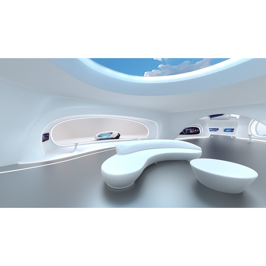 Futuristic Exhibition Hall 3D Model – Low Poly Architectural Asset, FBX, OBJ - View 14