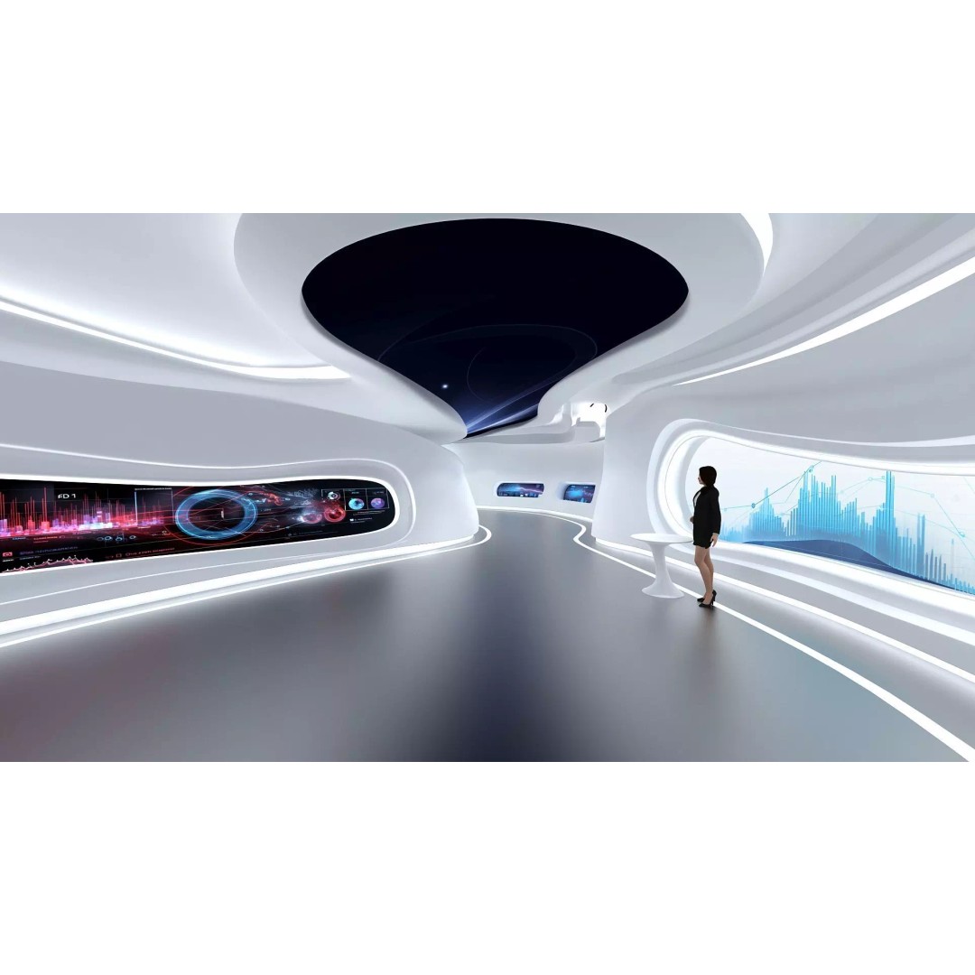 Futuristic Exhibition Hall 3D Model – Low Poly Architectural Asset, FBX, OBJ - View 2