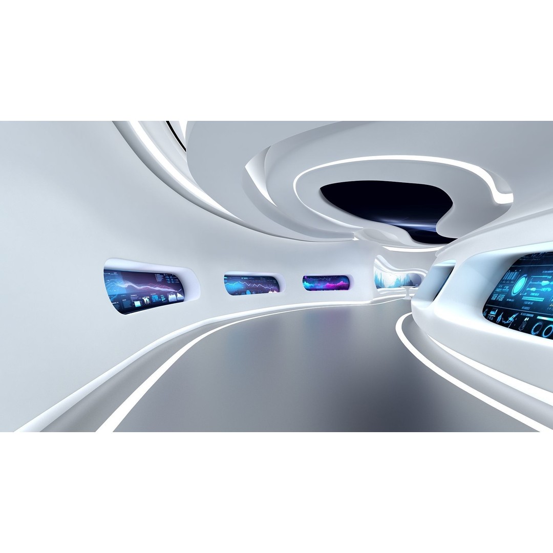 Futuristic Exhibition Hall 3D Model – Low Poly Architectural Asset, FBX, OBJ - View 6