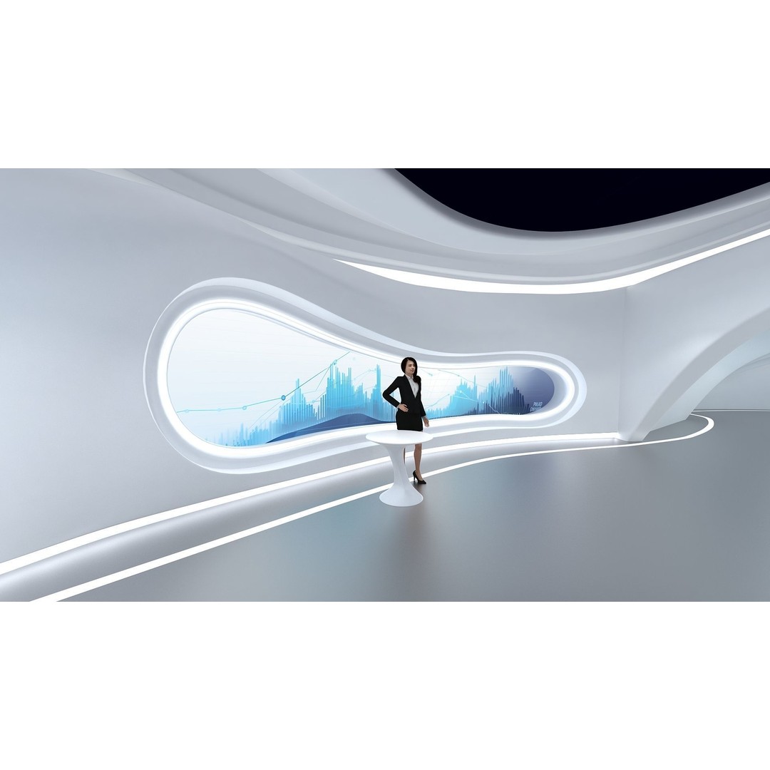 Futuristic Exhibition Hall 3D Model – Low Poly Architectural Asset, FBX, OBJ - View 8