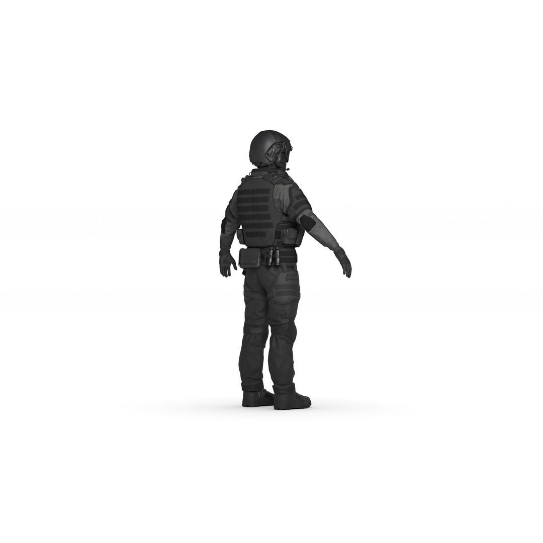 Special Forces Soldier 3D Model – Rigged Game-Ready Character, FBX - View 10