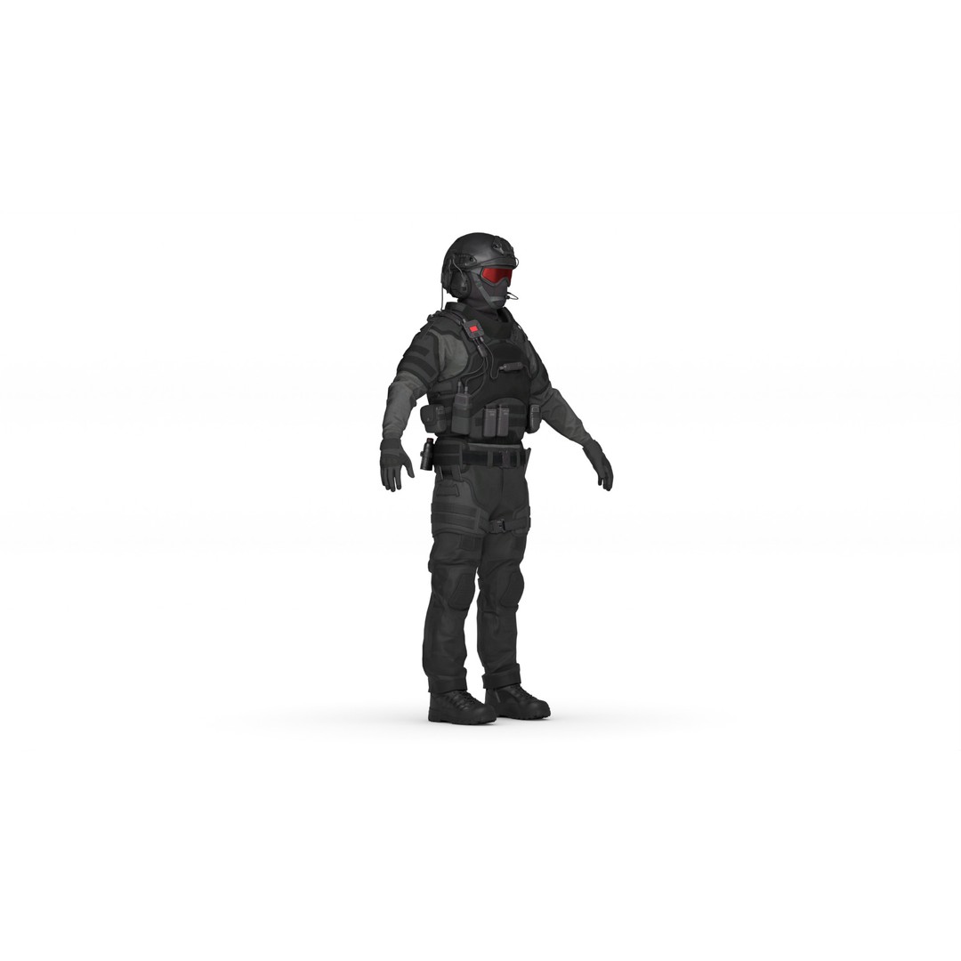 Special Forces Soldier 3D Model – Rigged Game-Ready Character, FBX - View 13