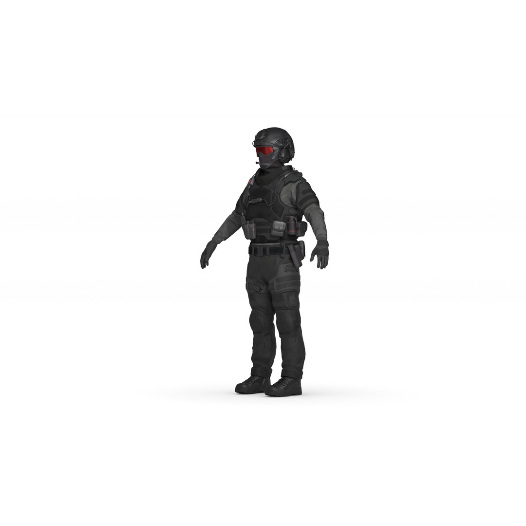 Special Forces Soldier 3D Model – Rigged Game-Ready Character, FBX - View 14