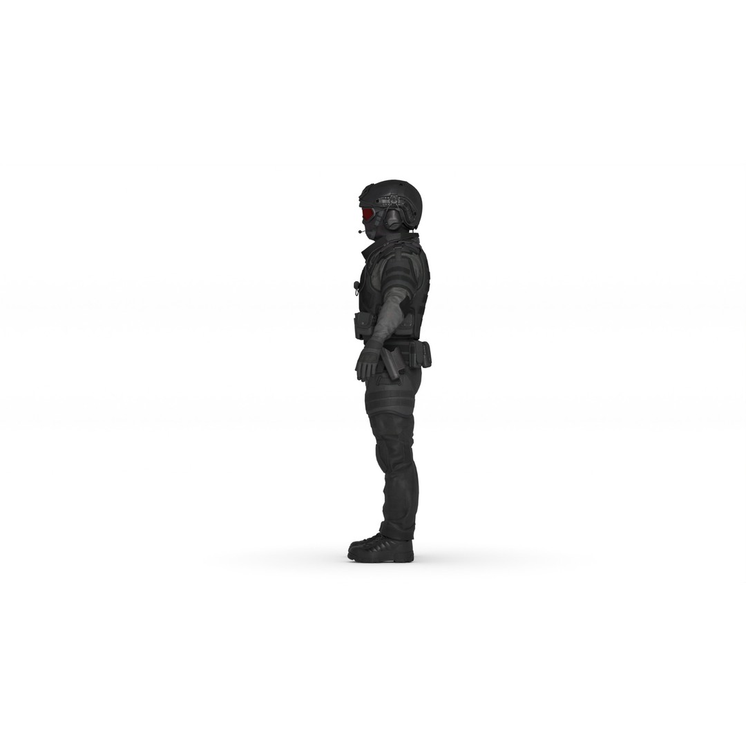 Special Forces Soldier 3D Model – Rigged Game-Ready Character, FBX - View 15