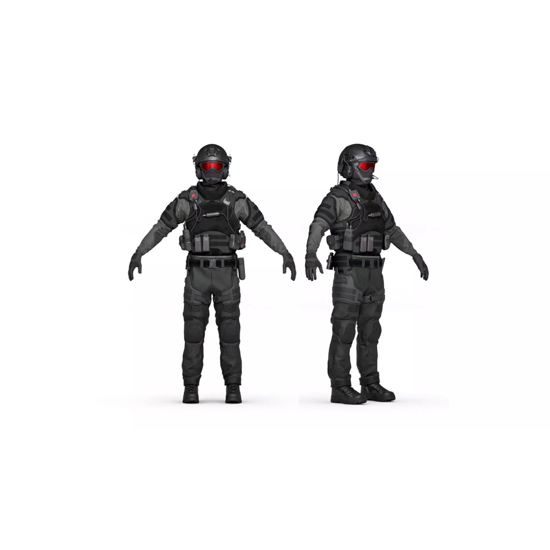 Special Forces Soldier 3D Model – Rigged Game-Ready Character, FBX - View 2