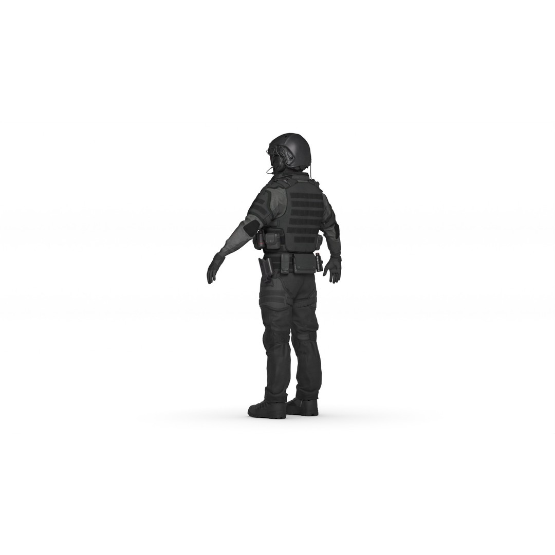 Special Forces Soldier 3D Model – Rigged Game-Ready Character, FBX - View 24