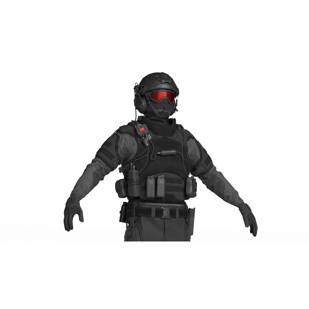 Special Forces Soldier 3D Model – Rigged Game-Ready Character, FBX - View 25