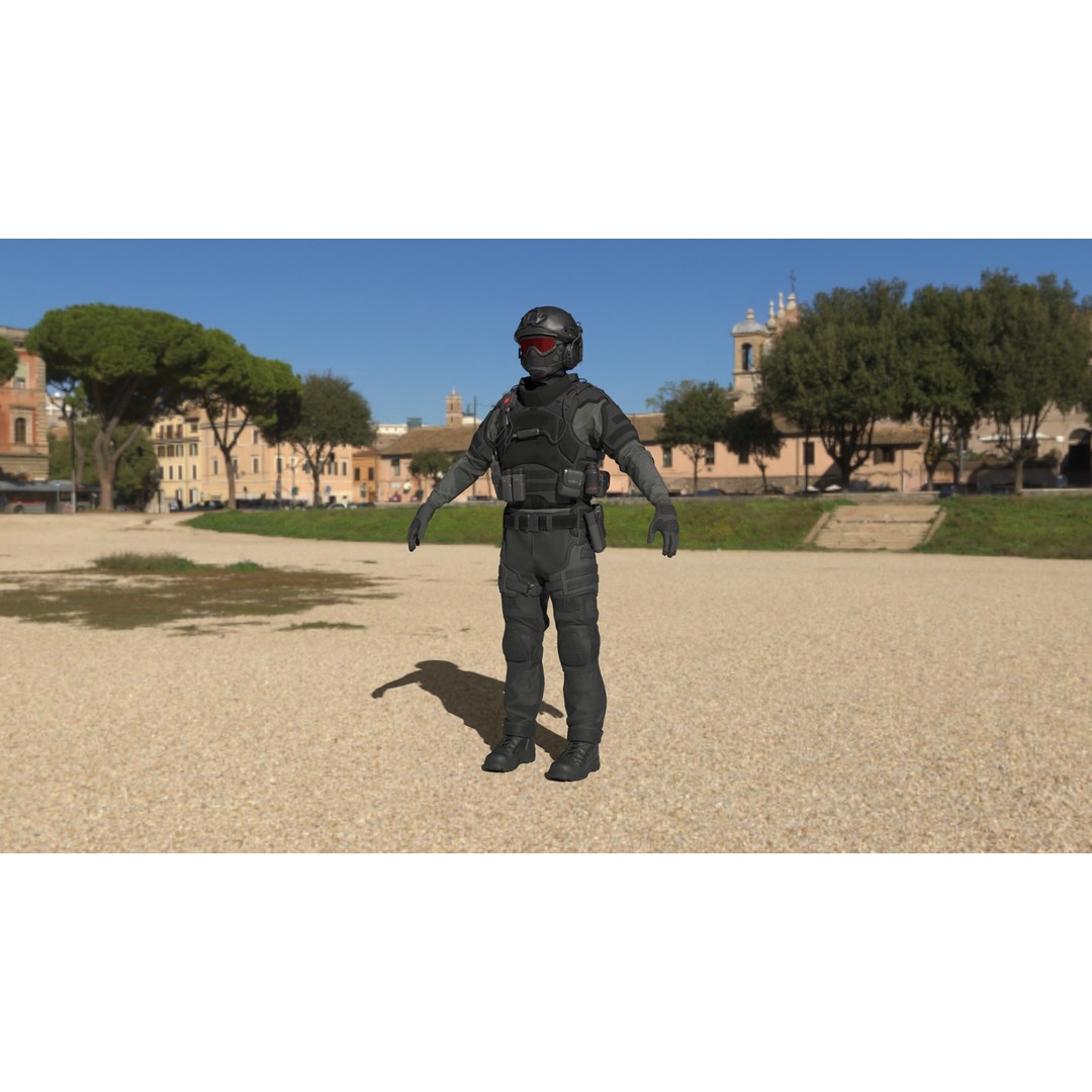 Special Forces Soldier 3D Model – Rigged Game-Ready Character, FBX - View 3