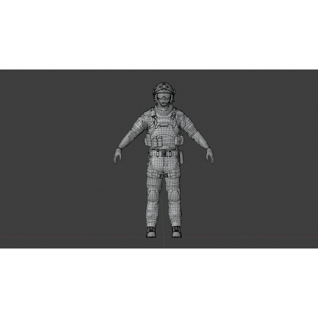 Special Forces Soldier 3D Model – Rigged Game-Ready Character, FBX - View 35