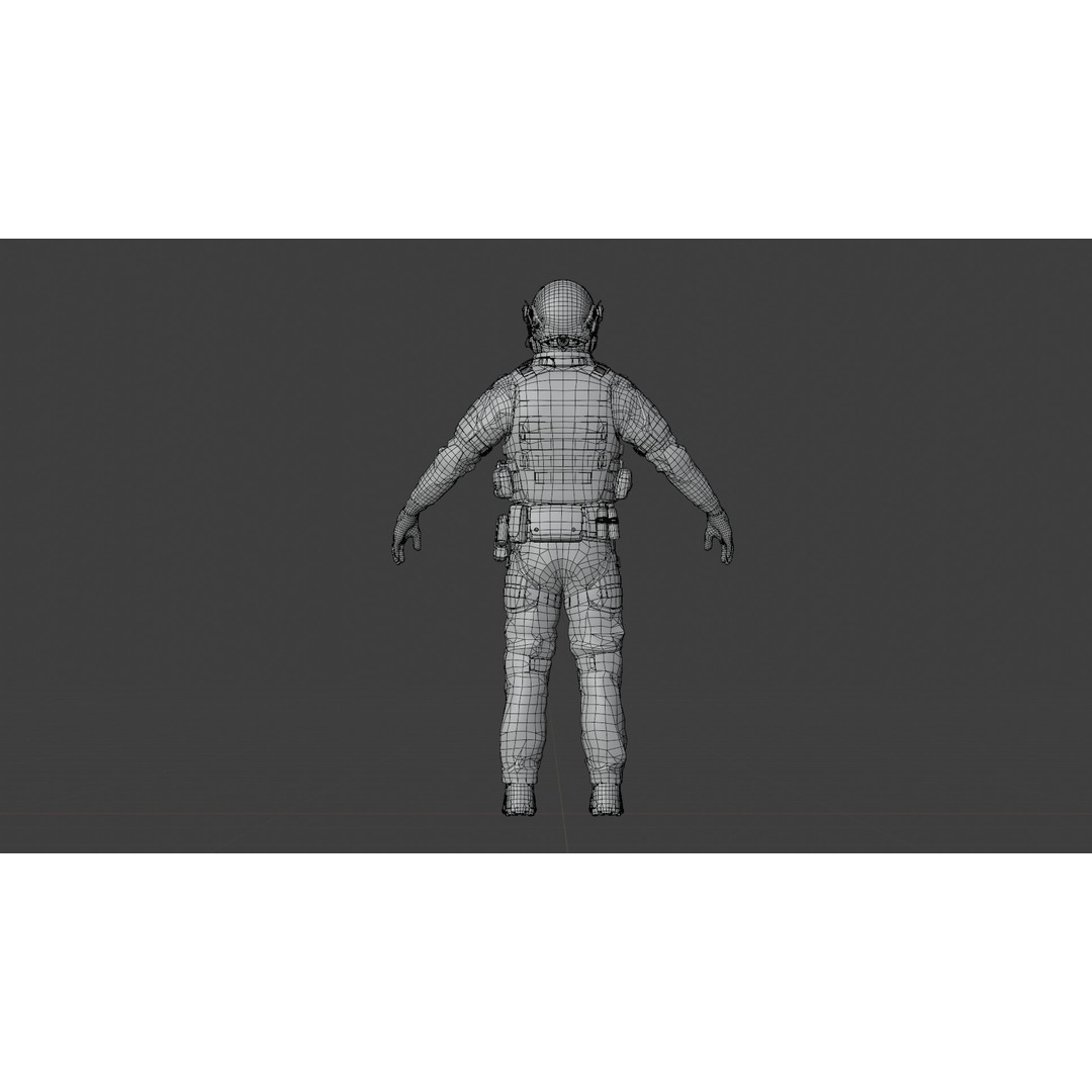 Special Forces Soldier 3D Model – Rigged Game-Ready Character, FBX - View 37