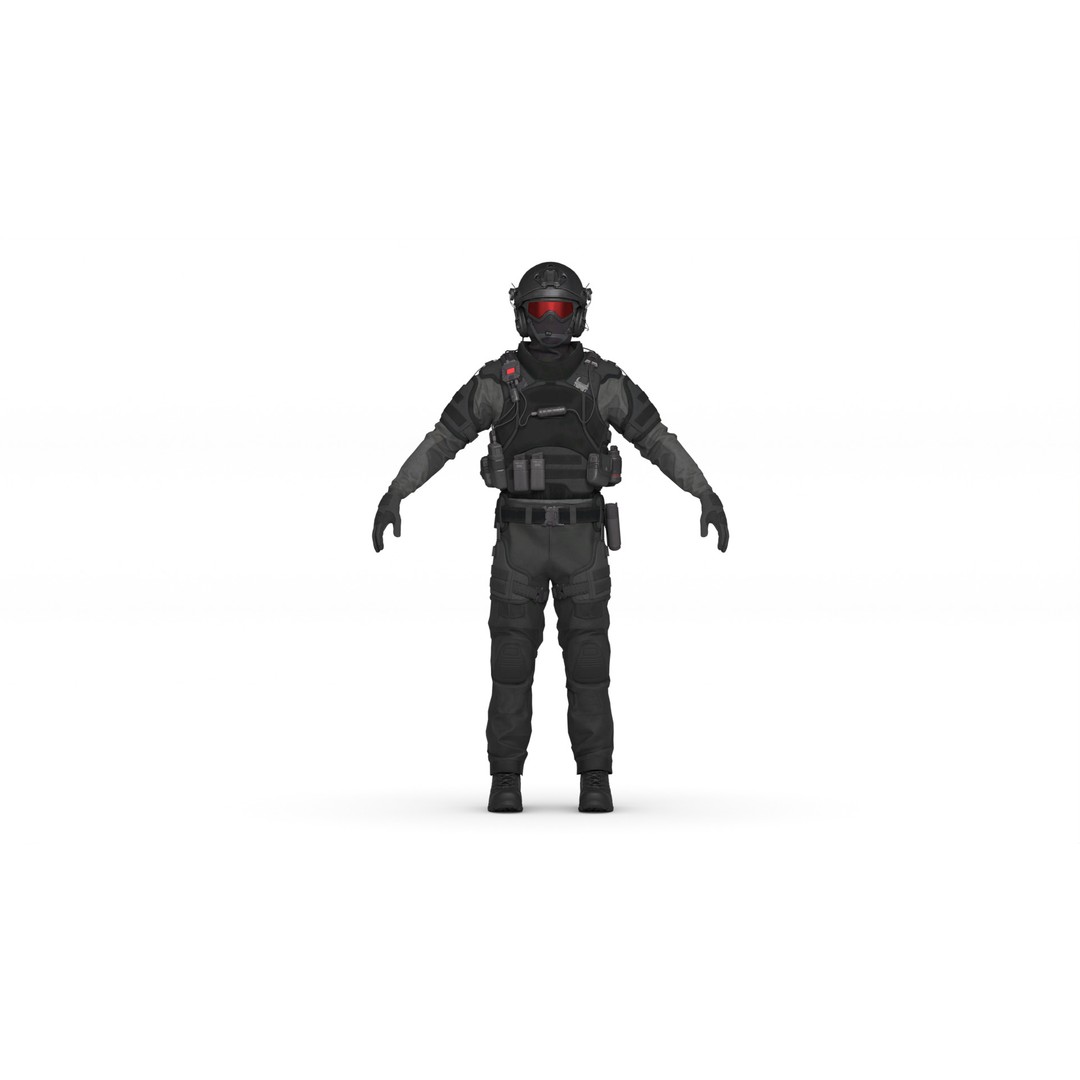 Special Forces Soldier 3D Model – Rigged Game-Ready Character, FBX - View 6