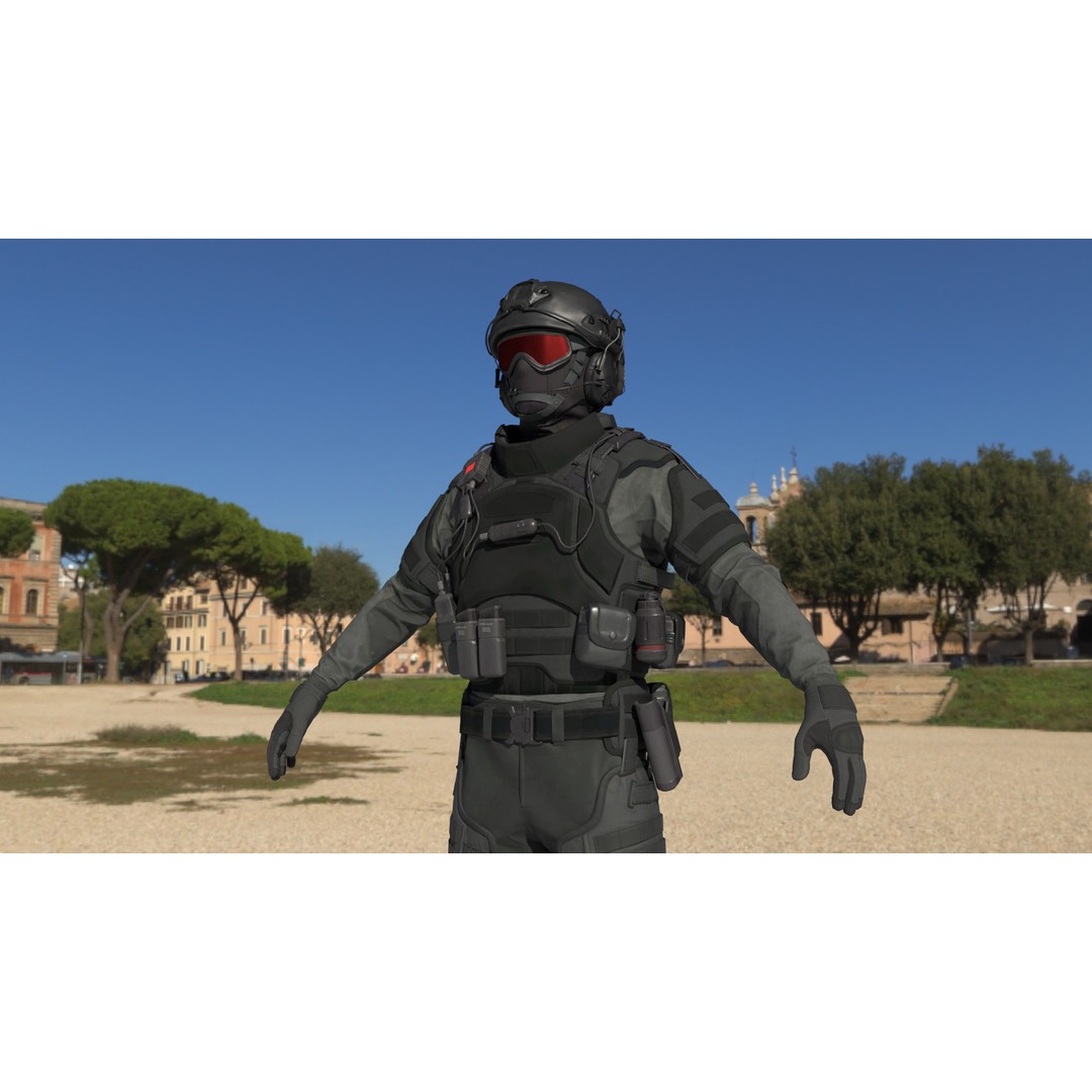 Special Forces Soldier 3D Model – Rigged Game-Ready Character, FBX - View 7