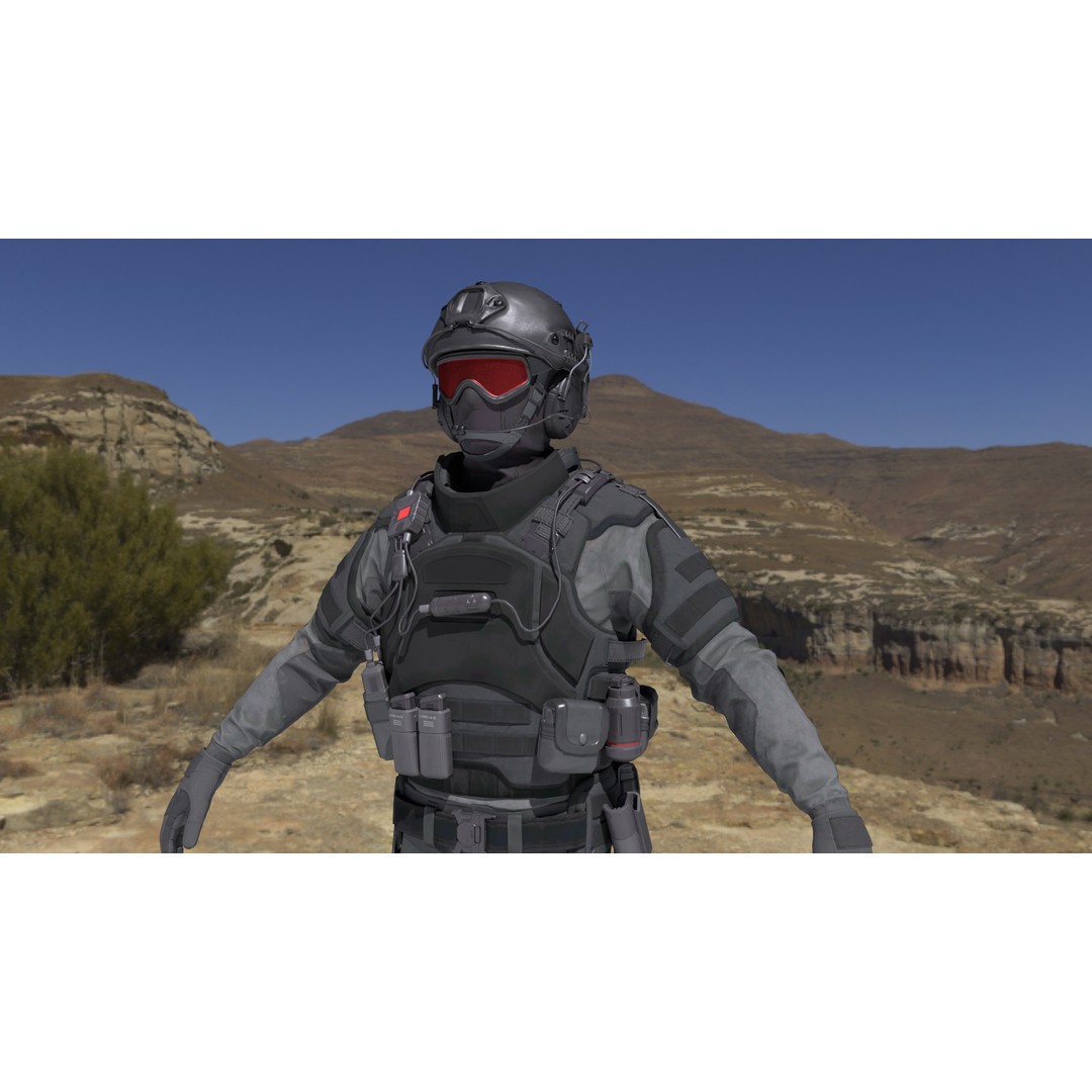 Special Forces Soldier 3D Model – Rigged Game-Ready Character, FBX - View 9