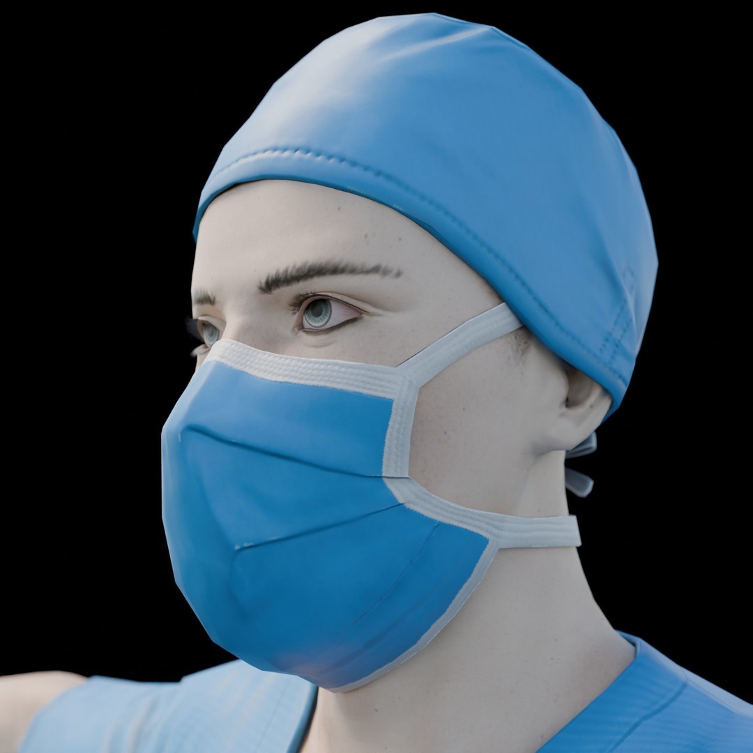 Male Nurse 3D Model – Low Poly Rigged Character for Games, FBX - View 5