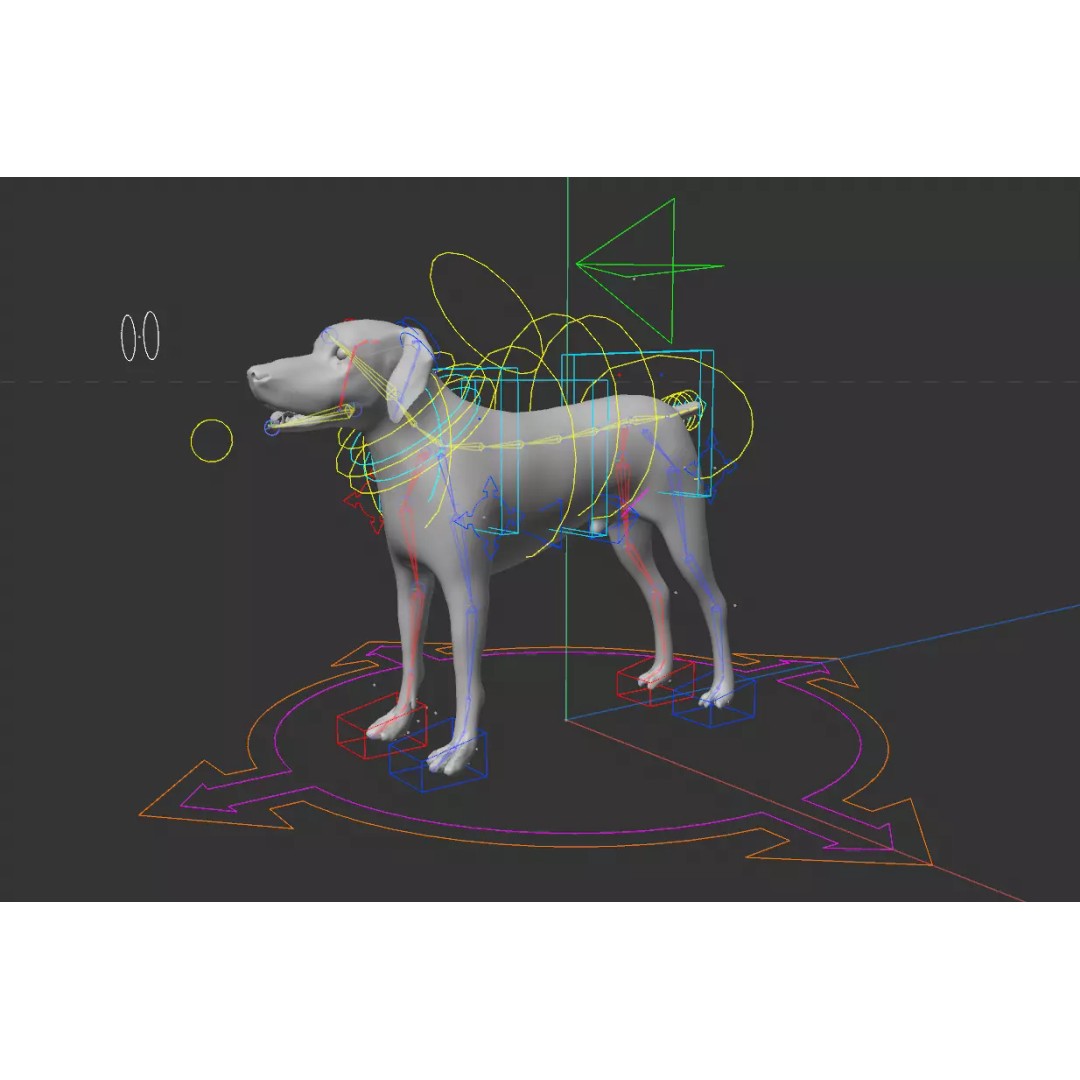 Dog 3D Model – Low Poly Rigged Animal Asset for Animation - View 8