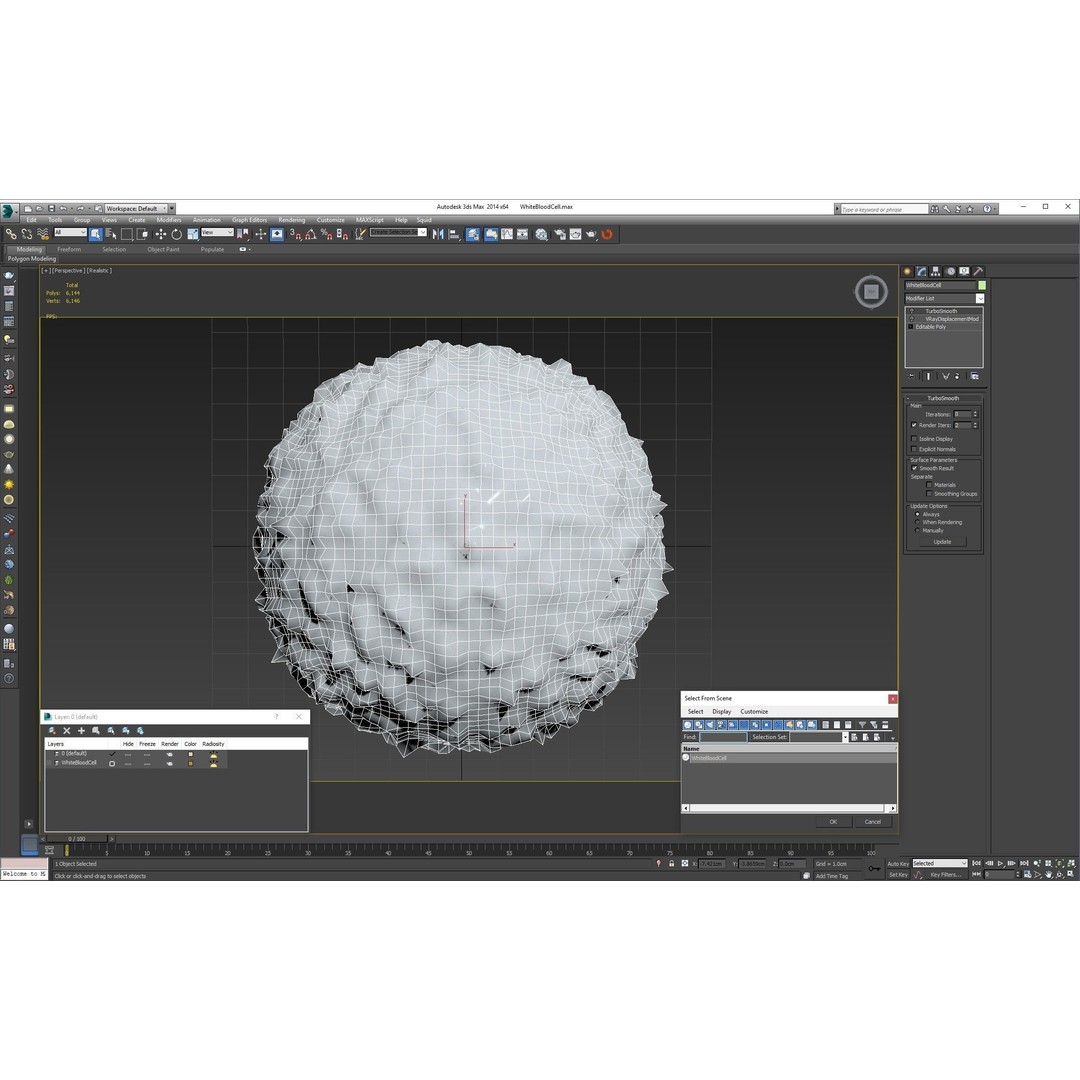 White Blood Cell 3D Model – Low Poly Medical Asset, FBX, OBJ - View 25