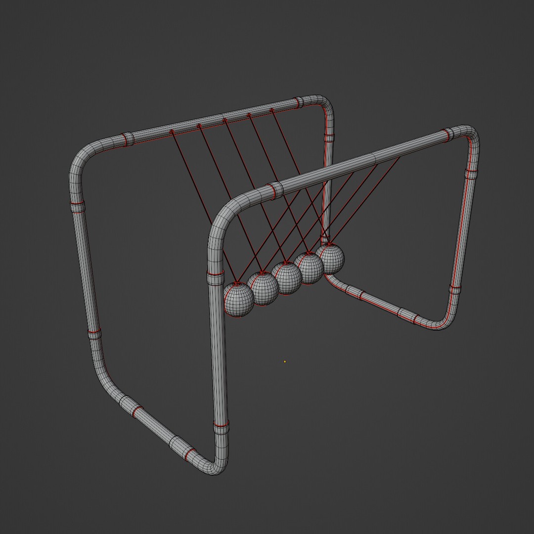 Newton Cradle 3D Model – Mid Poly Game Asset, PBR Textures, Various Formats - View 10