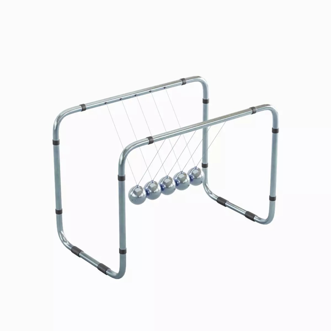 Newton Cradle 3D Model – Mid Poly Game Asset, PBR Textures, Various Formats - View 2