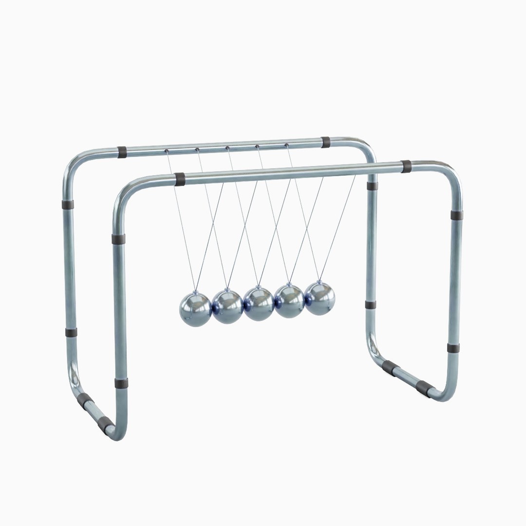 Newton Cradle 3D Model – Mid Poly Game Asset, PBR Textures, Various Formats - View 4