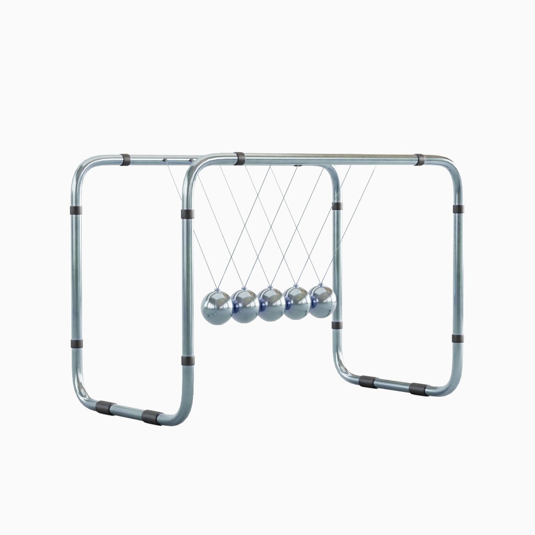 Newton Cradle 3D Model – Mid Poly Game Asset, PBR Textures, Various Formats - View 5