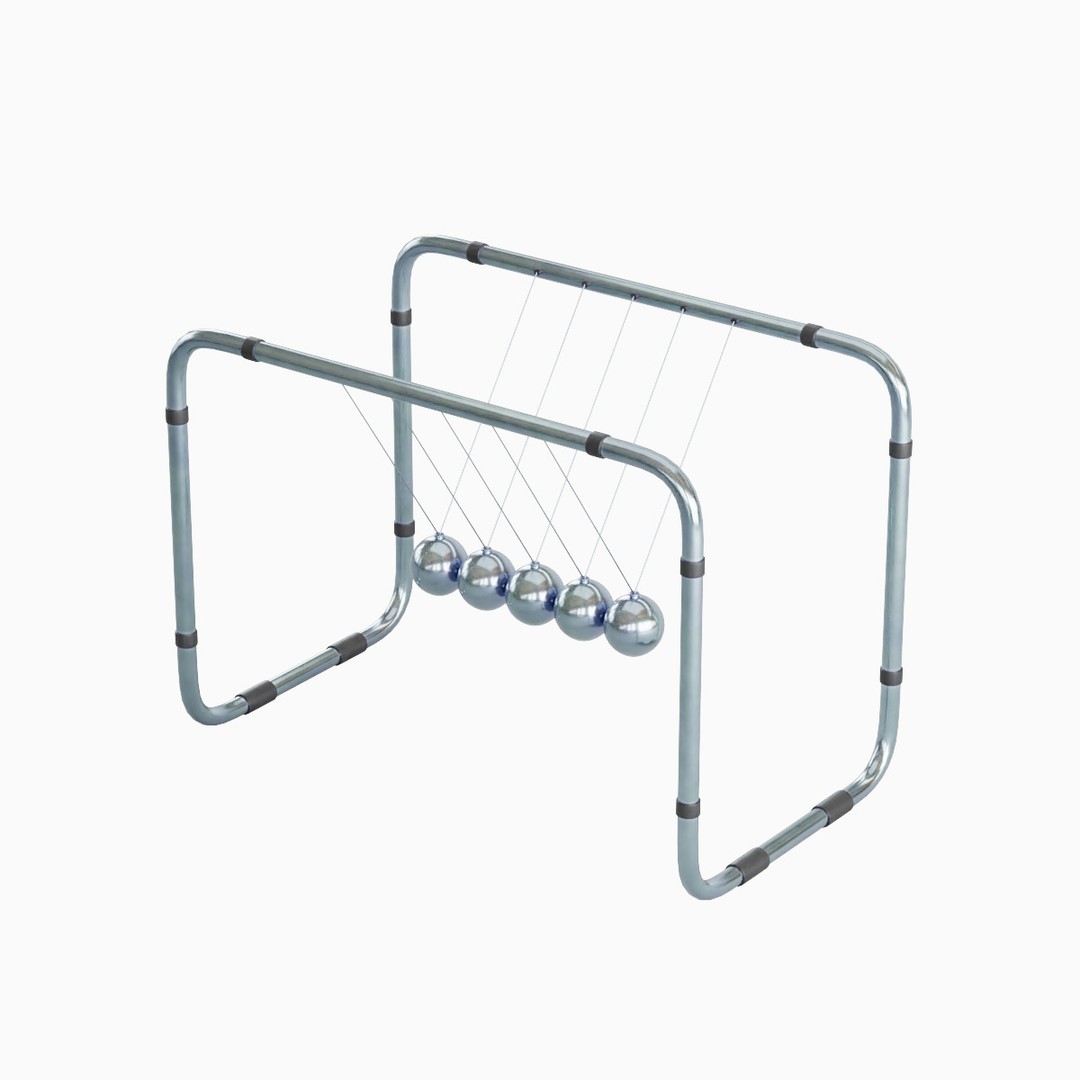 Newton Cradle 3D Model – Mid Poly Game Asset, PBR Textures, Various Formats - View 6