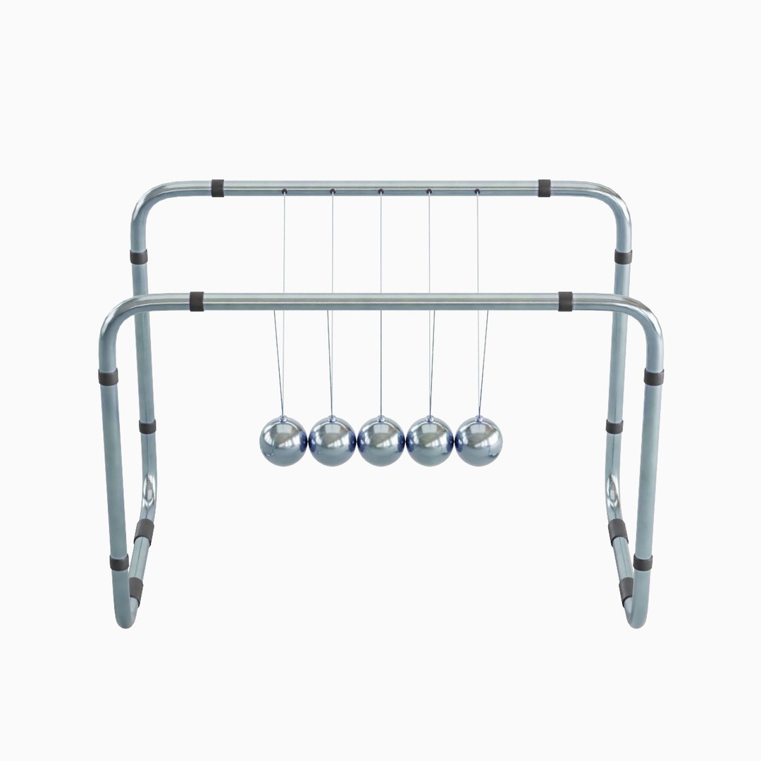 Newton Cradle 3D Model – Mid Poly Game Asset, PBR Textures, Various Formats - View 7