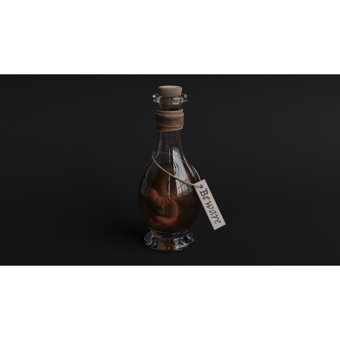 Potion Bottle 3D Model – Low Poly Game Asset, FBX, PBR Textures - View 4