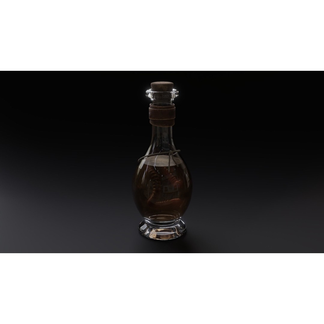 Potion Bottle 3D Model – Low Poly Game Asset, FBX, PBR Textures - View 5