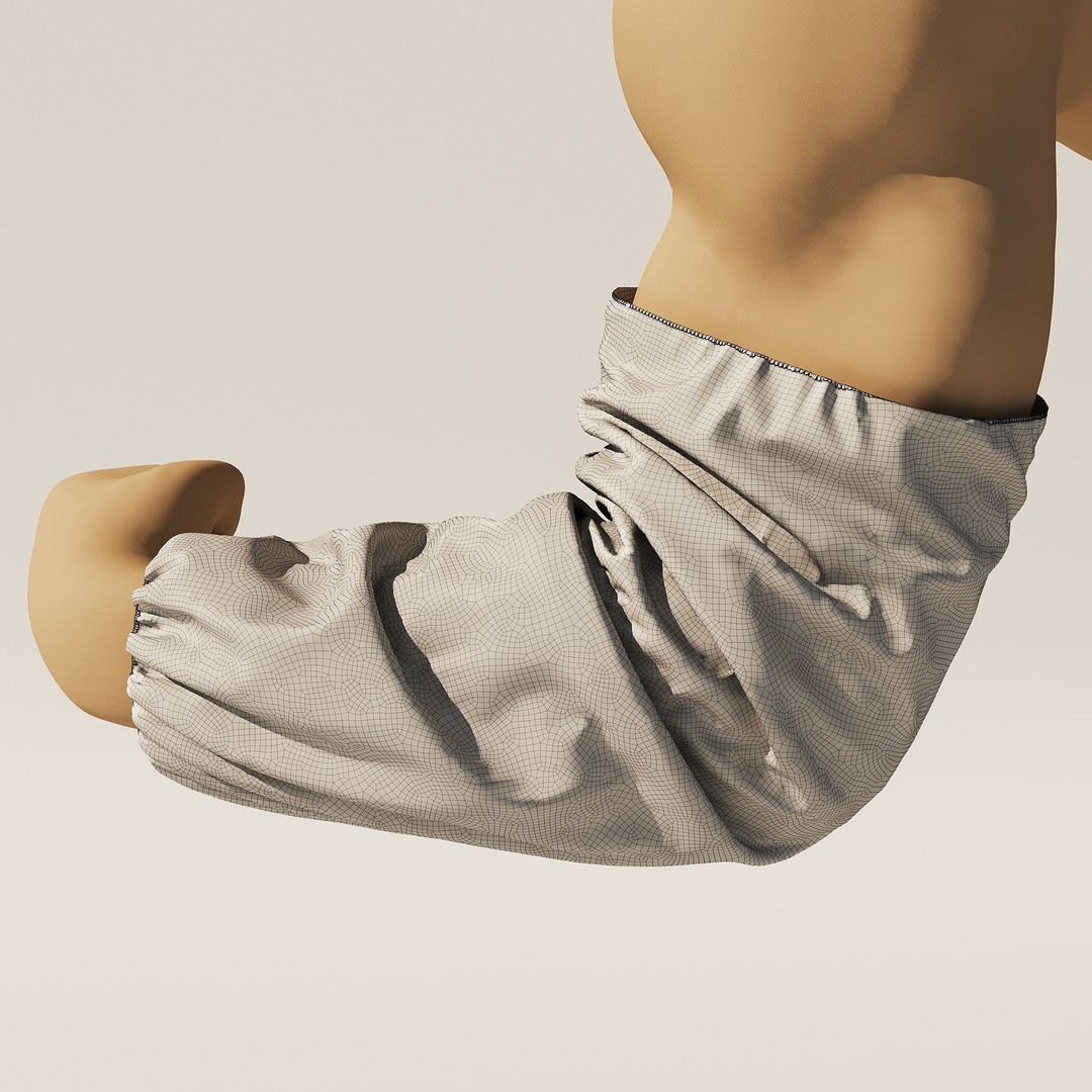 Oversleeve 3D Model – High Poly Medical Clothing, FBX, OBJ - View 3