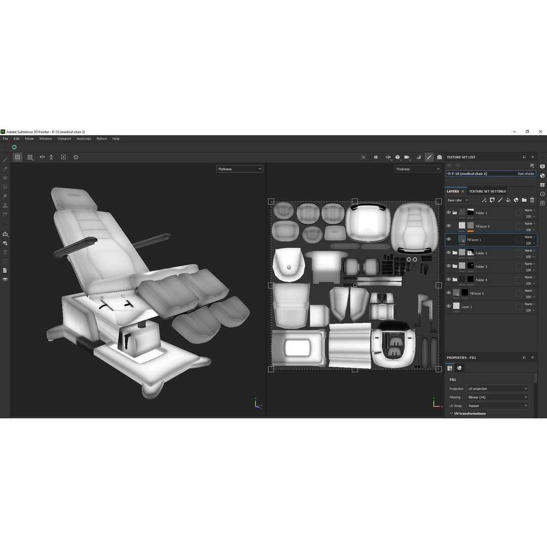 Podiatry Examination Chair 3D Model – Low Poly Medical Asset, FBX - View 21