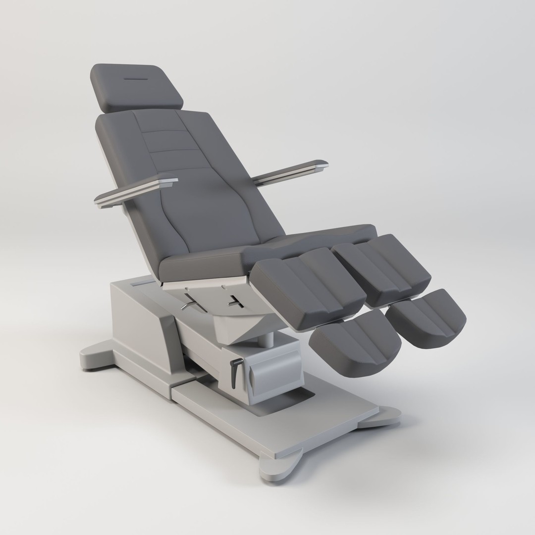 Podiatry Examination Chair 3D Model – Low Poly Medical Asset, FBX - View 3