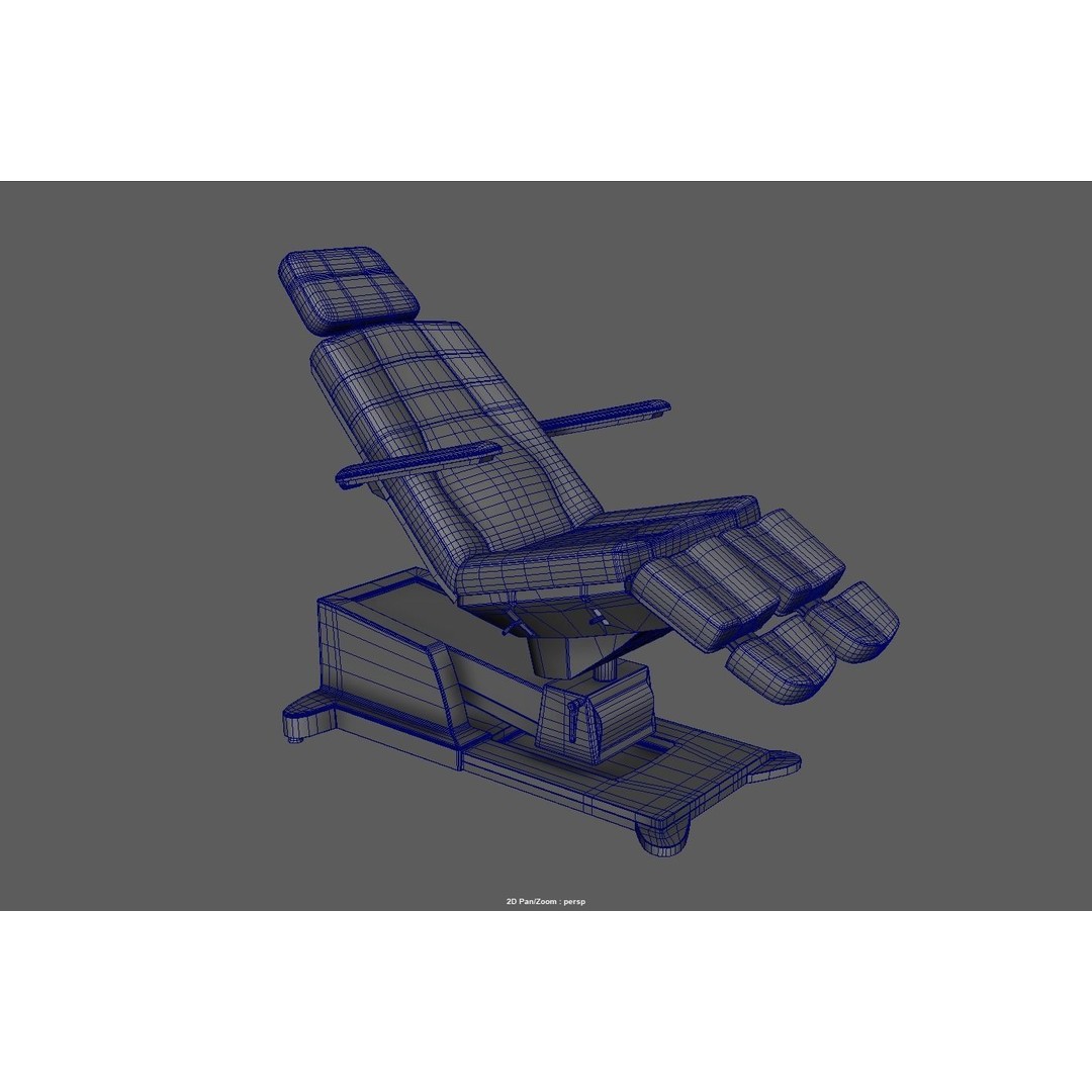 Podiatry Examination Chair 3D Model – Low Poly Medical Asset, FBX - View 7