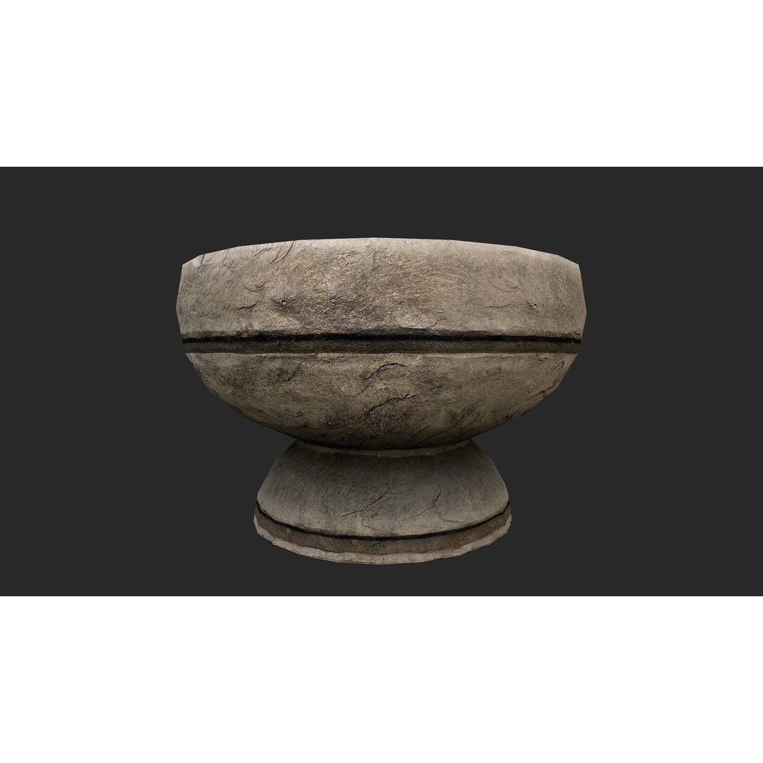 Stone Mortar and Pestle 3D Model – Low Poly Kitchenware, PBR Textures