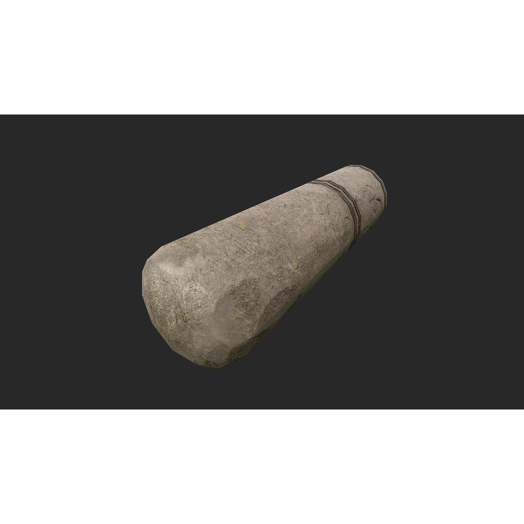 Stone Mortar and Pestle 3D Model – Low Poly Kitchenware, PBR Textures - View 11
