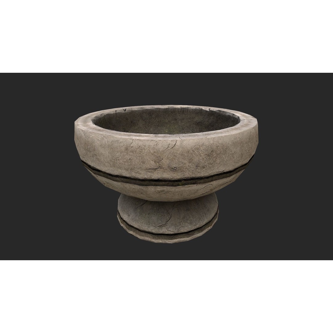 Stone Mortar and Pestle 3D Model – Low Poly Kitchenware, PBR Textures - View 5