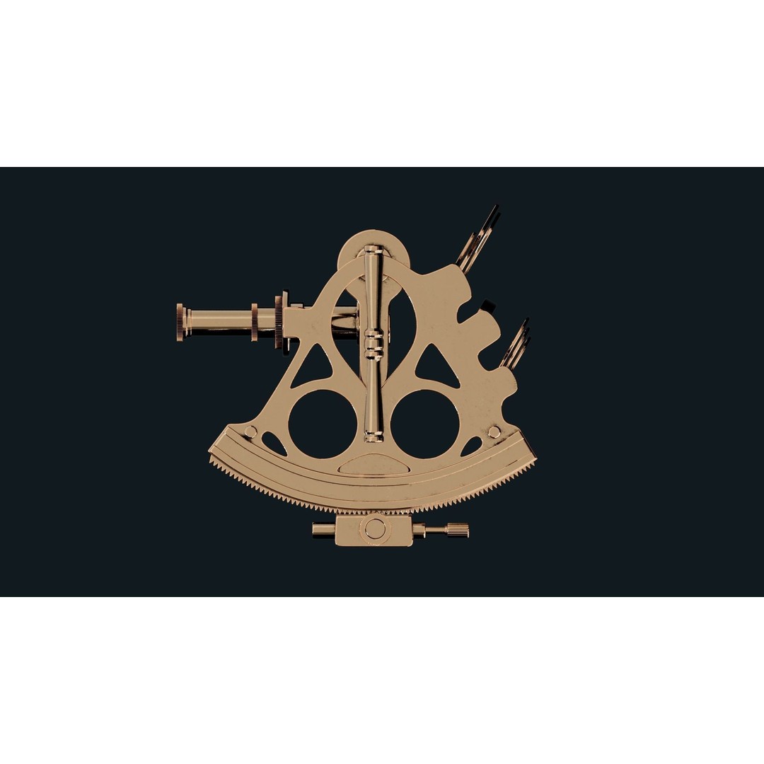 Sextant 3D Model – High Poly Nautical Tool with PBR Textures - View 14