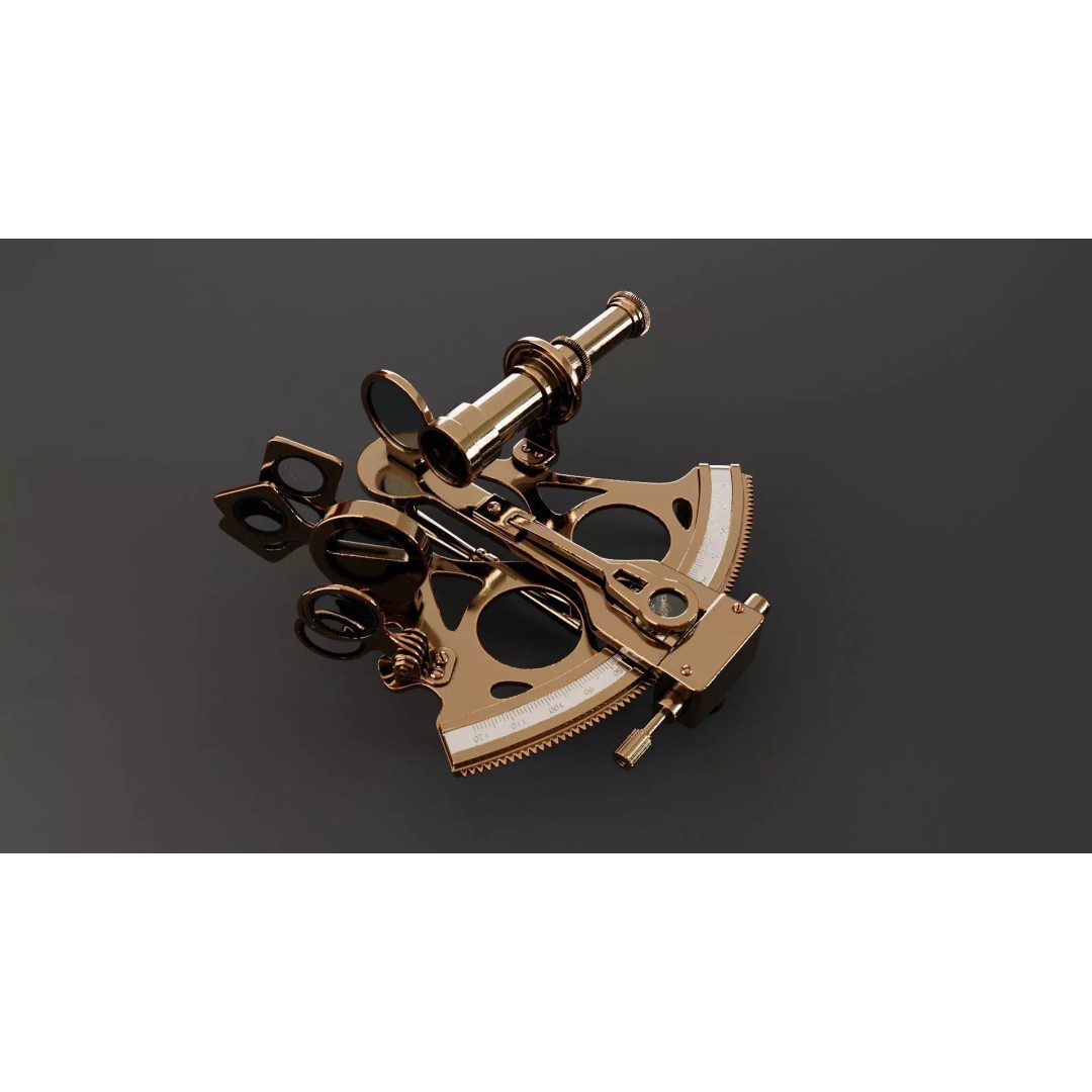 Sextant 3D Model – High Poly Nautical Tool with PBR Textures - View 2