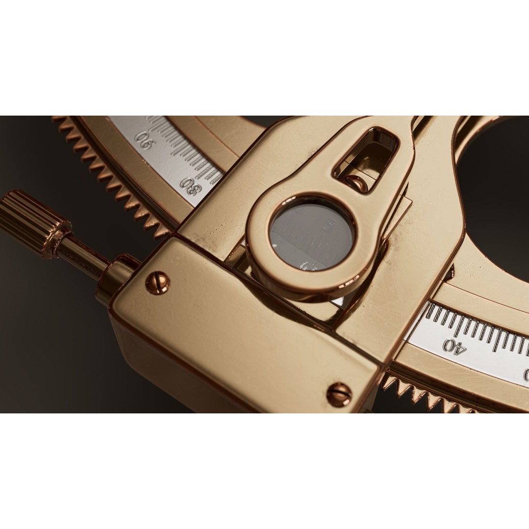 Sextant 3D Model – High Poly Nautical Tool with PBR Textures - View 6