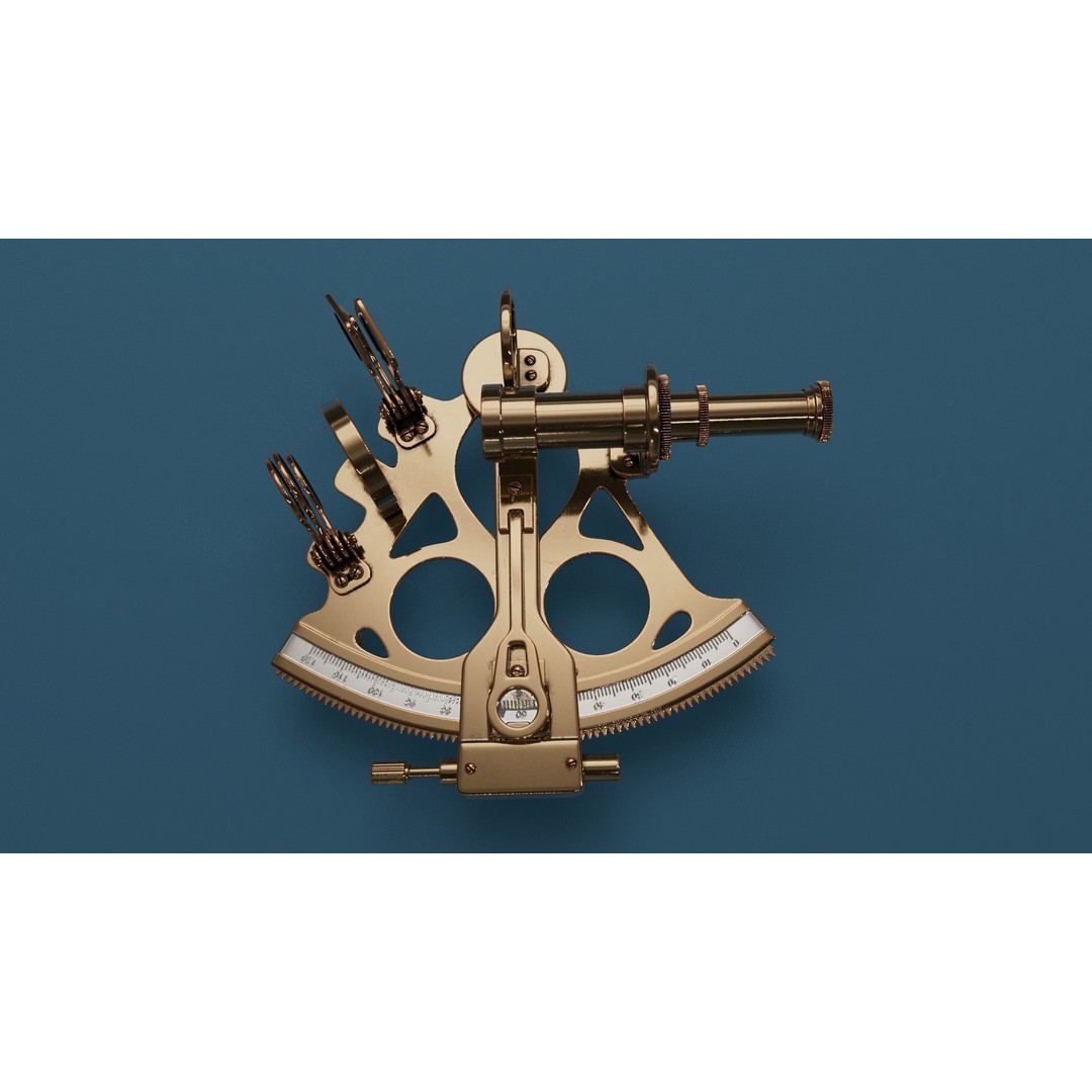 Sextant 3D Model – High Poly Nautical Tool with PBR Textures - View 8