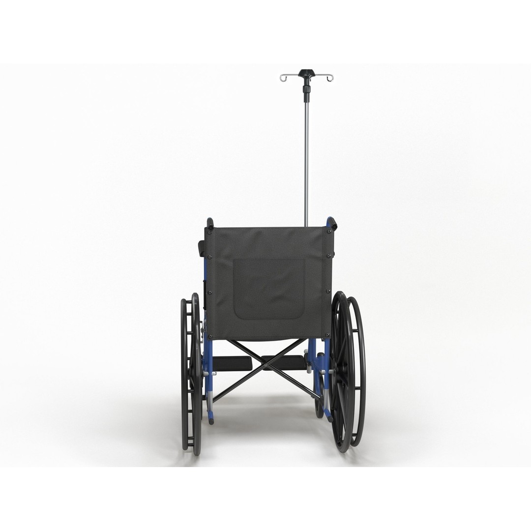 Wheelchair 3D Model – Low Poly Medical Asset, PBR Textures - View 10