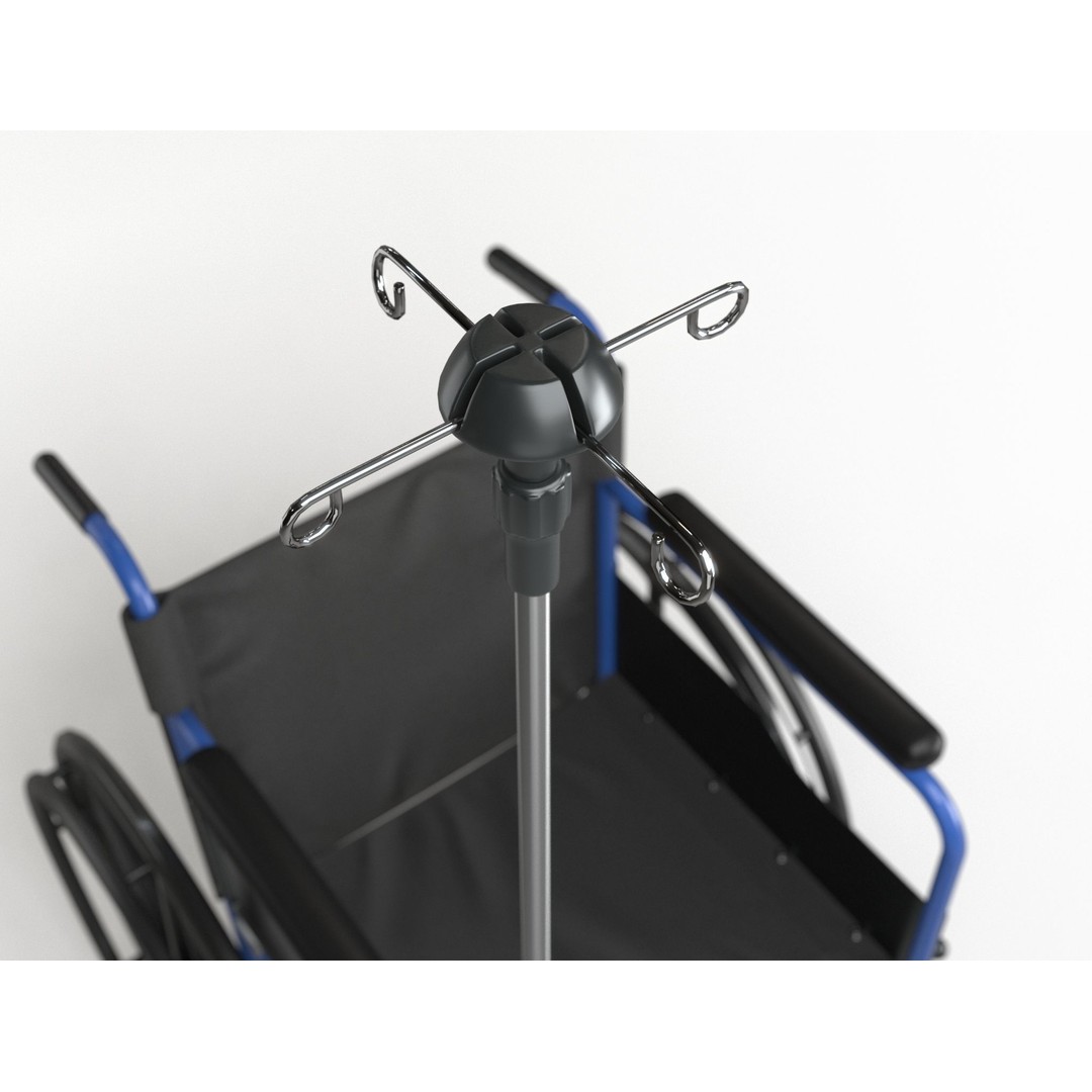 Wheelchair 3D Model – Low Poly Medical Asset, PBR Textures - View 16