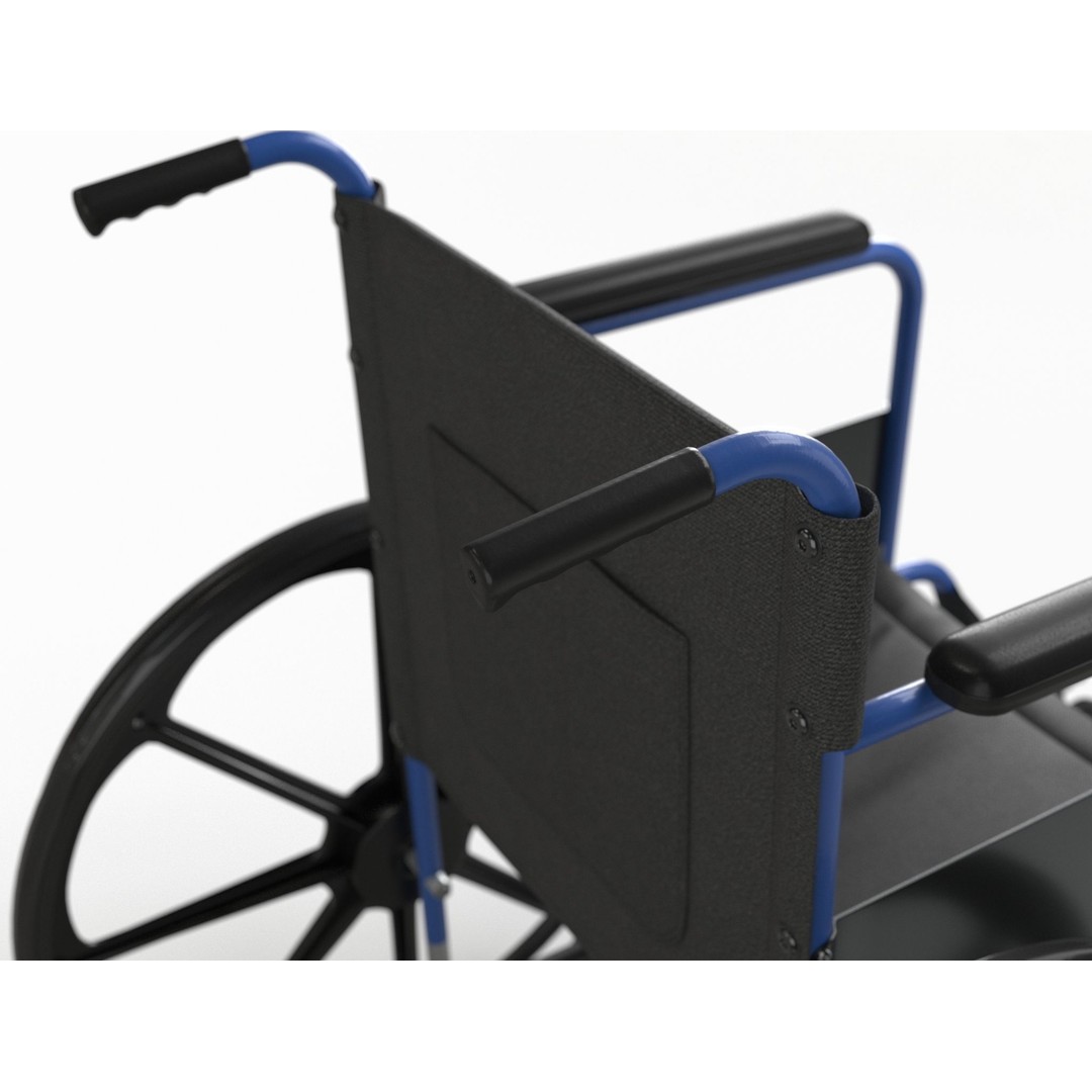 Wheelchair 3D Model – Low Poly Medical Asset, PBR Textures - View 17