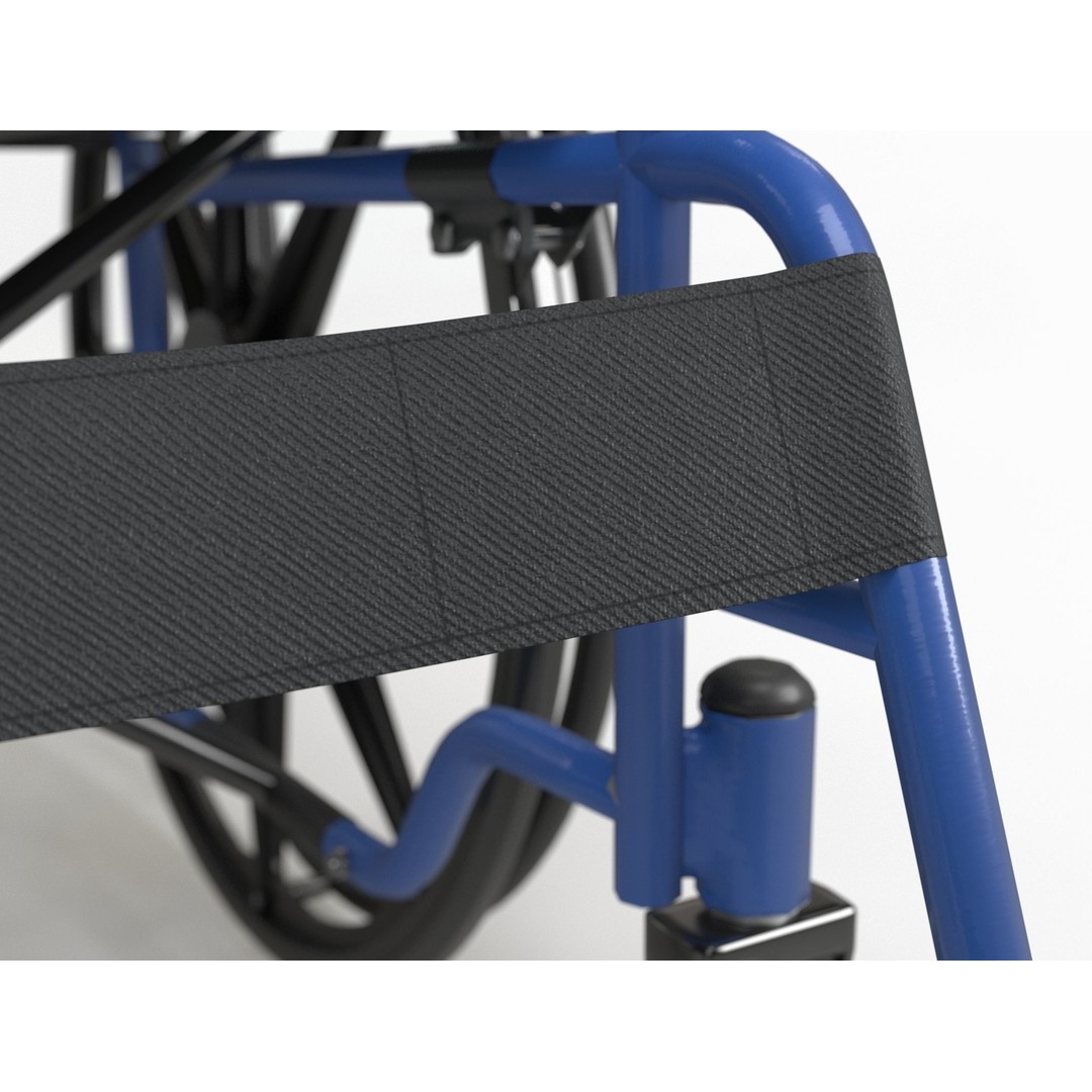 Wheelchair 3D Model – Low Poly Medical Asset, PBR Textures - View 23