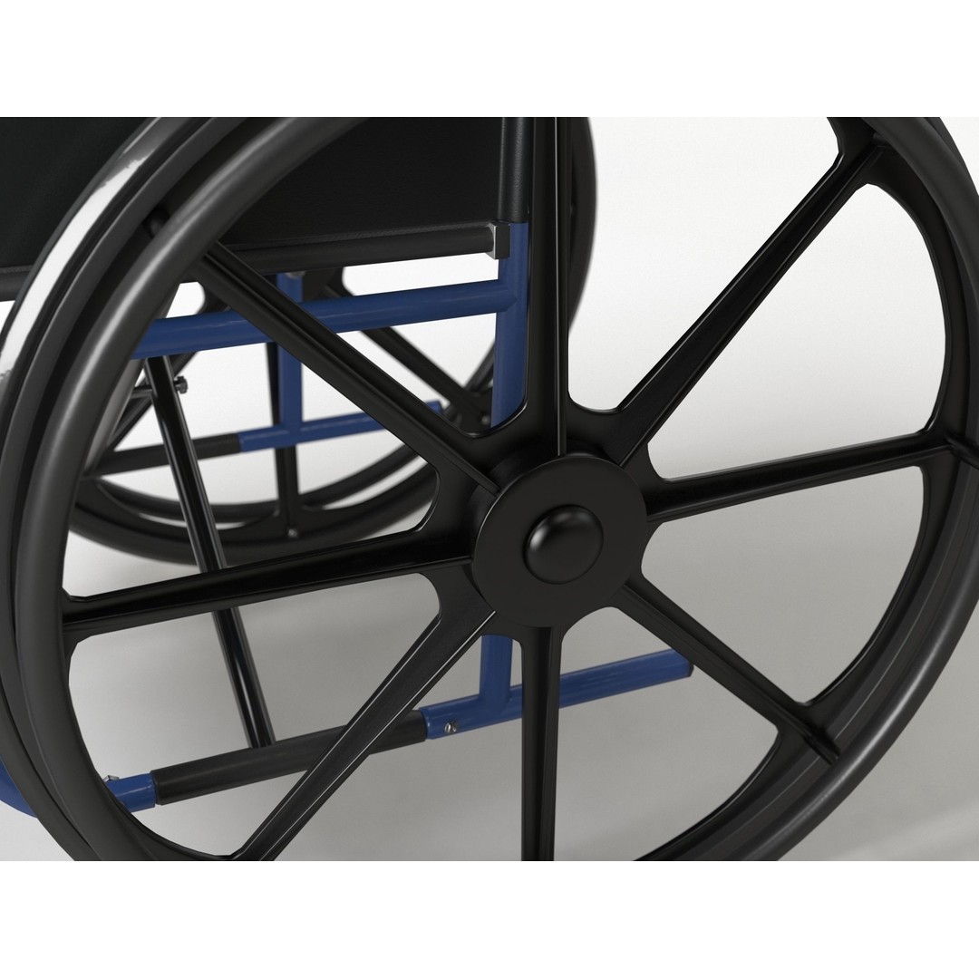 Wheelchair 3D Model – Low Poly Medical Asset, PBR Textures - View 24