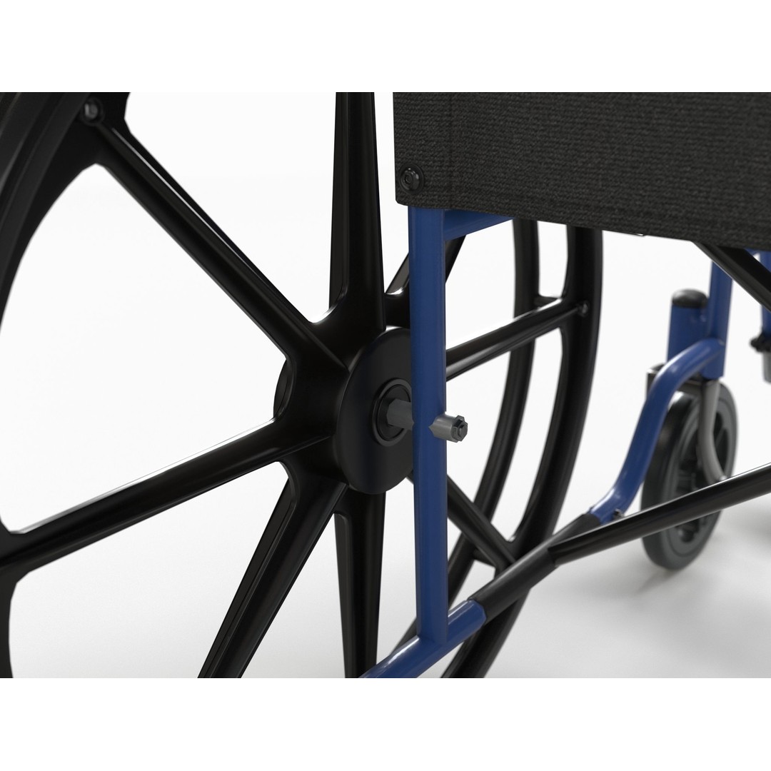 Wheelchair 3D Model – Low Poly Medical Asset, PBR Textures - View 25