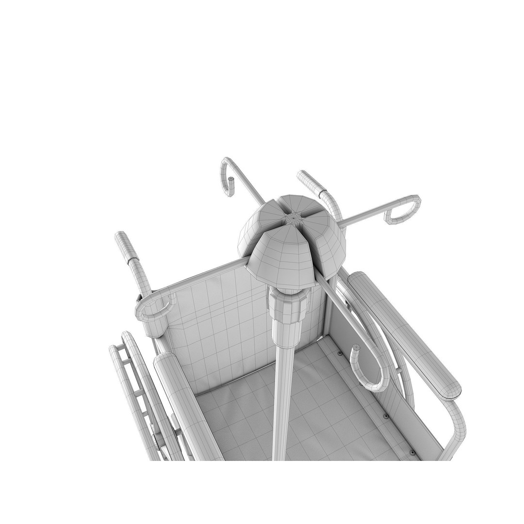 Wheelchair 3D Model – Low Poly Medical Asset, PBR Textures - View 28