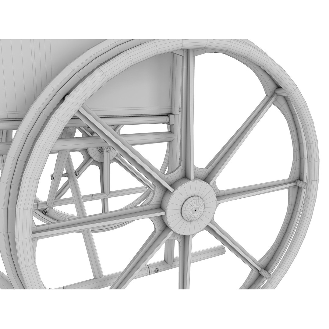 Wheelchair 3D Model – Low Poly Medical Asset, PBR Textures - View 34